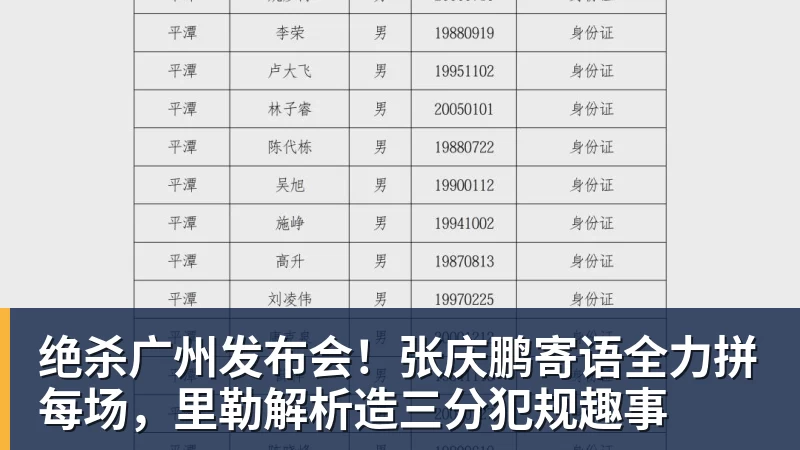 绝杀广州发布会！张庆鹏寄语全力拼每场，里勒解析造三分犯规趣事